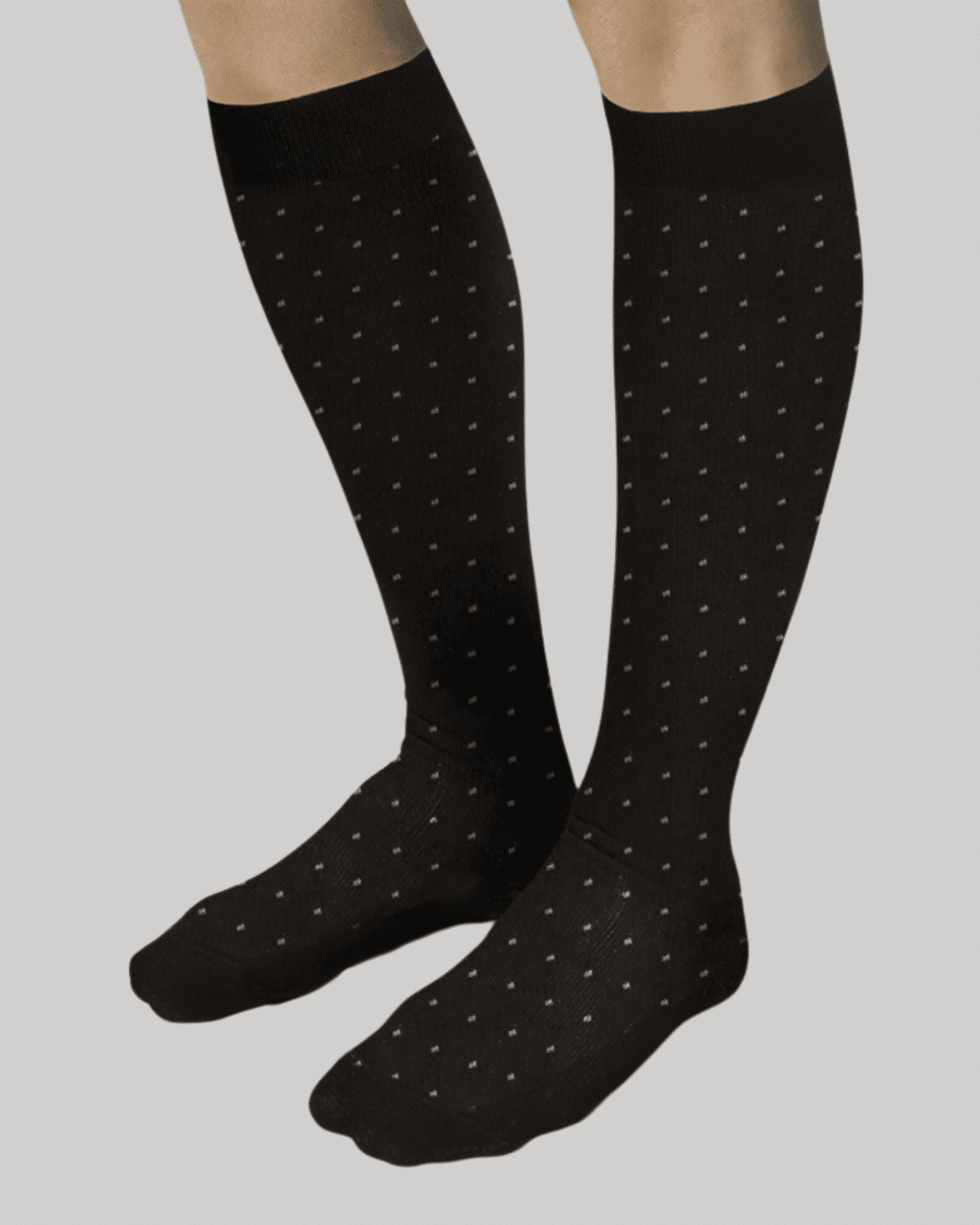 Πακέτο 3 Αντρικές Κάλτσες Τεχνολογίας Συμπίεσης Swiss Dots με Βαμβάκι 15-20 mmHg– μαύρη, γκρι & navy blue