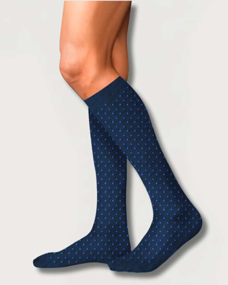 Πακέτο 3 Αντρικές Κάλτσες Τεχνολογίας Συμπίεσης Swiss Dots με Βαμβάκι 15-20 mmHg– μαύρη, γκρι & navy blue