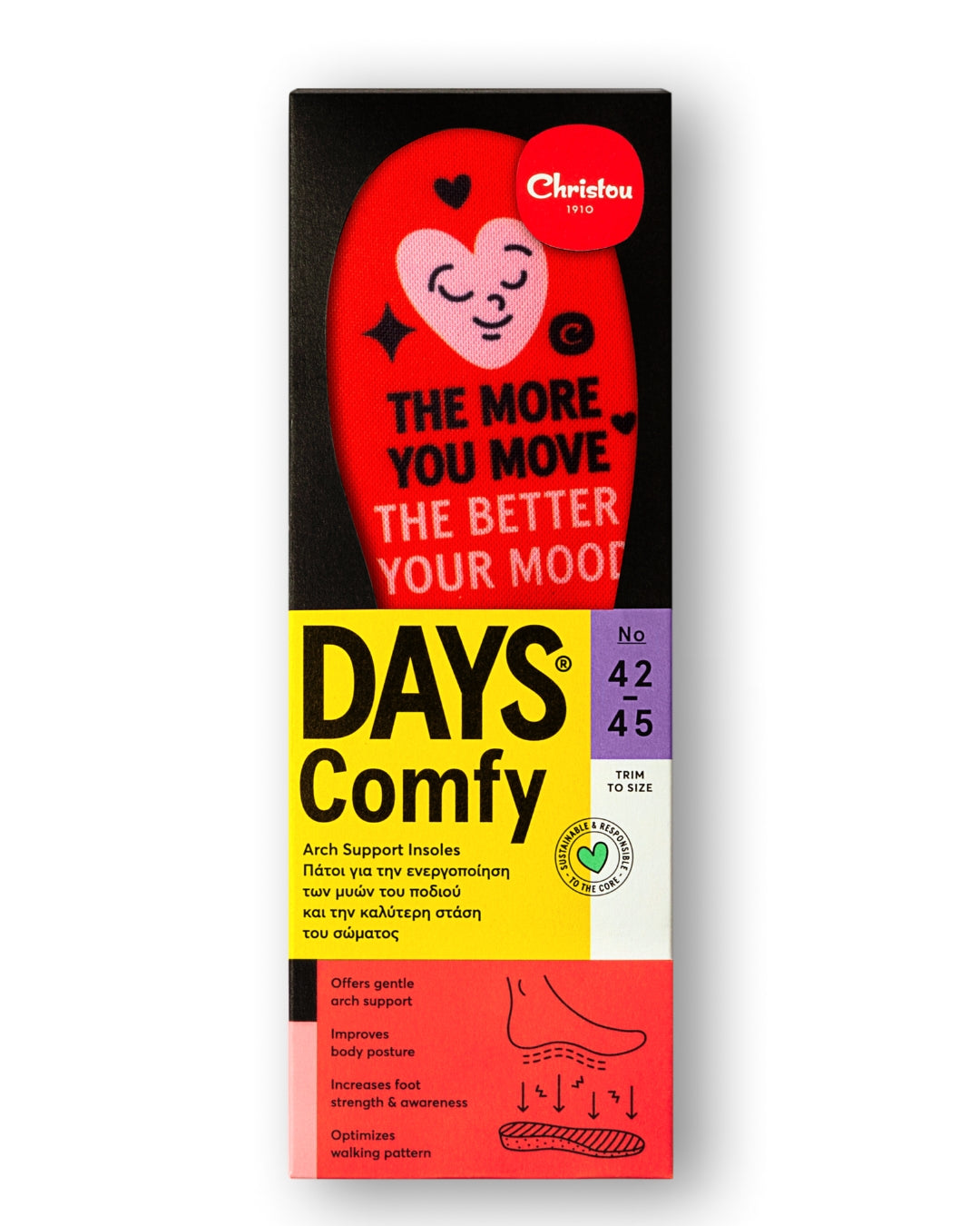 Ανατομικοί Πάτοι για Παιδιά Move Your Mood Comfy red , με σχέδια