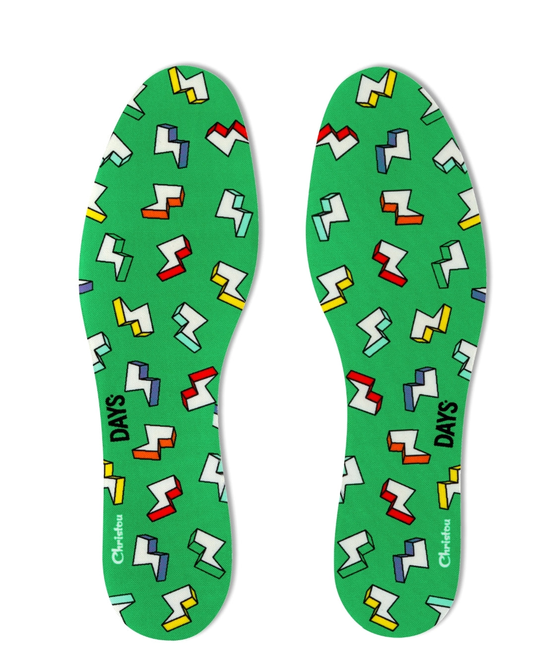 Αρωματικοί Πάτοι παπουτσιών με σχεδιο κεραυνούς, πράσινο χρώμα