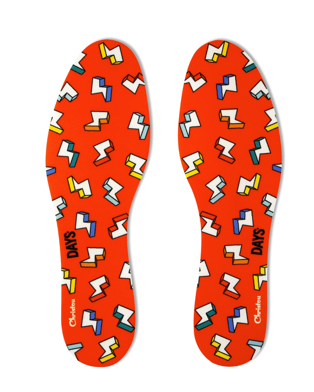 Αρωματικοί Πάτοι παπουτσιών με σχεδιο κεραυνούς, κόκκινο χρώμα