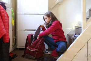 Girl with backpack