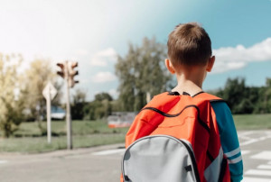 Boy with backpack