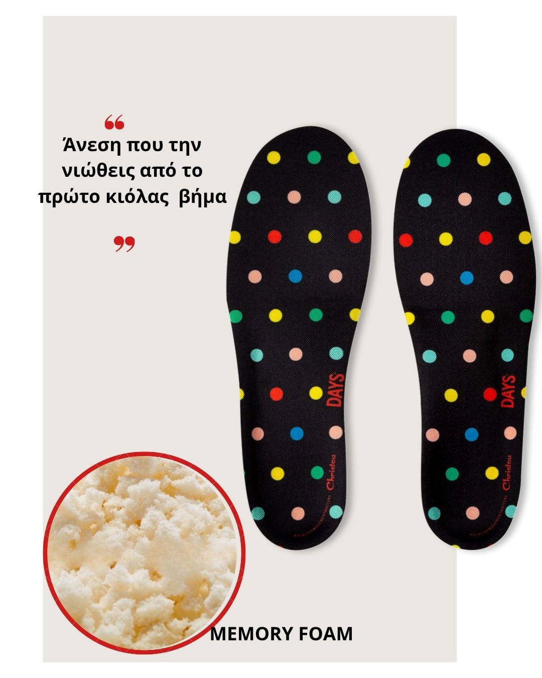 Ανατομικοί Πάτοι Polka Dot Comfy για Ενήλικες & Παιδιά