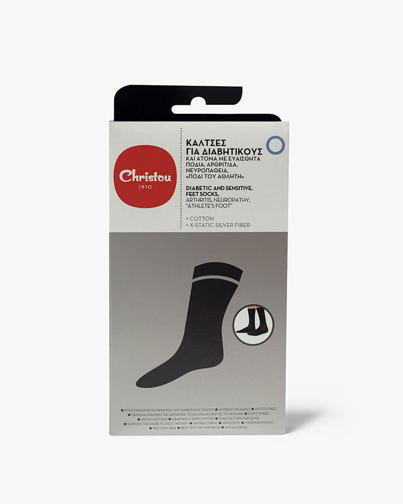 Κάλτσες για διαβητικούς και άτομα με ευαίσθητα πόδια μαύρο χρώμα συσκευασία